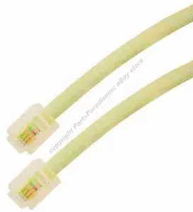 Lot100 7ft RJ11 modular 6P4C 4wire Phone/Telephone Line Flat Cord/Cable {IVORY - Picture 1 of 1