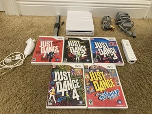 Nintendo Wii Just Dance Consola Paquete 5 Lote - Probado ¡Bonito!! - Imagen 1 de 10