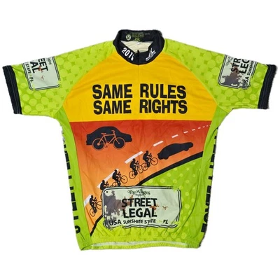 Camiseta deportiva de ciclismo Sumter Landing Bicycle Club Street Legal para hombre L amarillo verde (CA) Foto 1 de 4