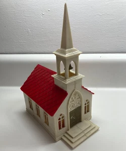 Vintage Church Chapel Red White Plastic Train display - Picture 1 of 9