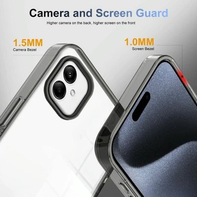 Custodia ibrida TPU e acrilico nera trasparente antiscivolo per Samsung Galaxy - Immagine 1 di 4