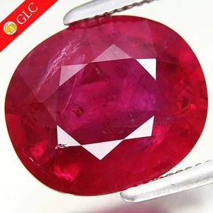 CERTIFICATE Incl* 3.81ct Oval/Mixed Natural Heated Red Ruby Madagascar, Africa - Picture 1 of 5