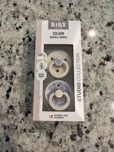 BIBS Pacifier Studio Colour 2 PACK Jasmine Latex Size 2 Ivory Mix - Picture 1 of 5