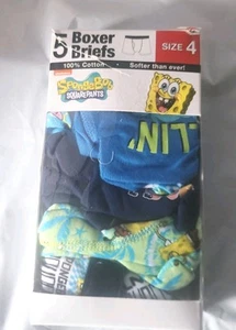 Boys Clothes New Nickelodeon Kids Boys Size 4 SpongeBob 5pc Boxer Briefs Set - Picture 1 of 2