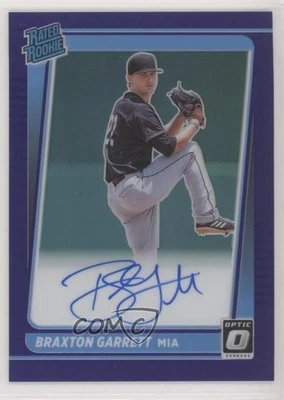 2021 Donruss Optic Rated Rookie Signatures Purple Prizm Braxton Garrett Auto RC - Image 1 of 2