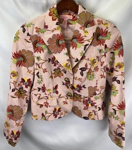 Giacca donna Bandolino taglia 10 casual cotone ricamato disegno floreale - Foto 1 di 9