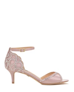 Badgley Mischka Gillian Wedding Bridal Evening Heels 9.5 Pink Shoes New RRP $320 - Picture 1 of 8