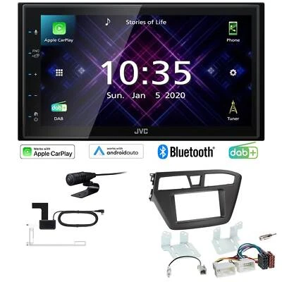 JVC Autoradio Apple CarPlay Android Auto DAB+ für Hyundai i20 ab 2014 schwarz - Bild 1 von 4