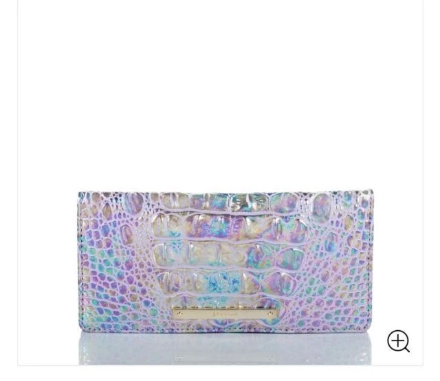 Brahmin Melbourne Ady Croc-Embrosed Leather Wallet - Violet Wonderland