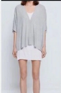 Poncho top ZADIG & VOLTAIRE DELUXE taglia unica oversize argento Toronto - Foto 1 di 6
