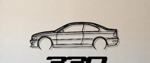 Bmw E46 Coupe Silhouette Steel Wall Decor Decoration Art M3 330i 328i 325i Sport - Picture 1 of 8