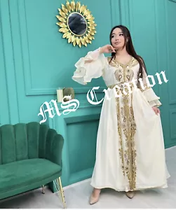 VERKAUF Neu Luxus Bettdecke Kristall Arbeit Marokkanisch Dubai Kaftan Abaya Hochzeitskleid477 - Bild 1 von 6