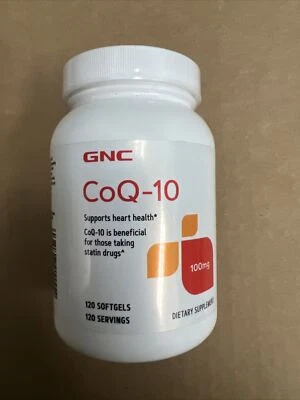 GNC CoQ-10 100mg, 120 cápsulas gelatinosas, suporta a saúde do coração validade:01/2024 - Imagem 1 de 3