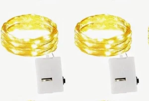 LED String Light, 2M 20 LED Fairy Lights X2 Battery Operated, Warm White. - Picture 1 of 5