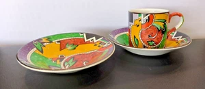 Royal Winton Grimwades - Rare 1920s Art Deco 'Jazz' Pattern 1 Cup and 2 Saucers - Picture 1 of 10