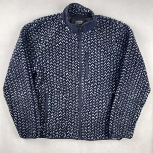 J Crew Nordic Mens Quarter Sherpa Pile Fleece Jacket Size Large Blue Gray - Picture 1 of 8