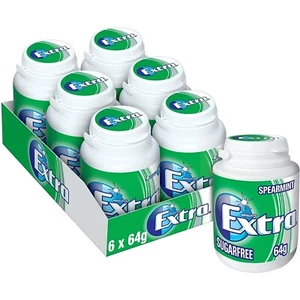 6 x 64g Bottle Wrigleys Extra Spearmint Sugarfree Chewing Gum Fresh Mint Breath - Picture 1 of 12