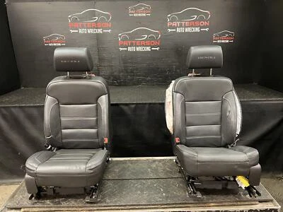 2016 GMC YUKON XL 1500 FRONT LEFT & RIGHT POWER SEAT BLACK LEATHER CODE H2X - Image 1 of 4