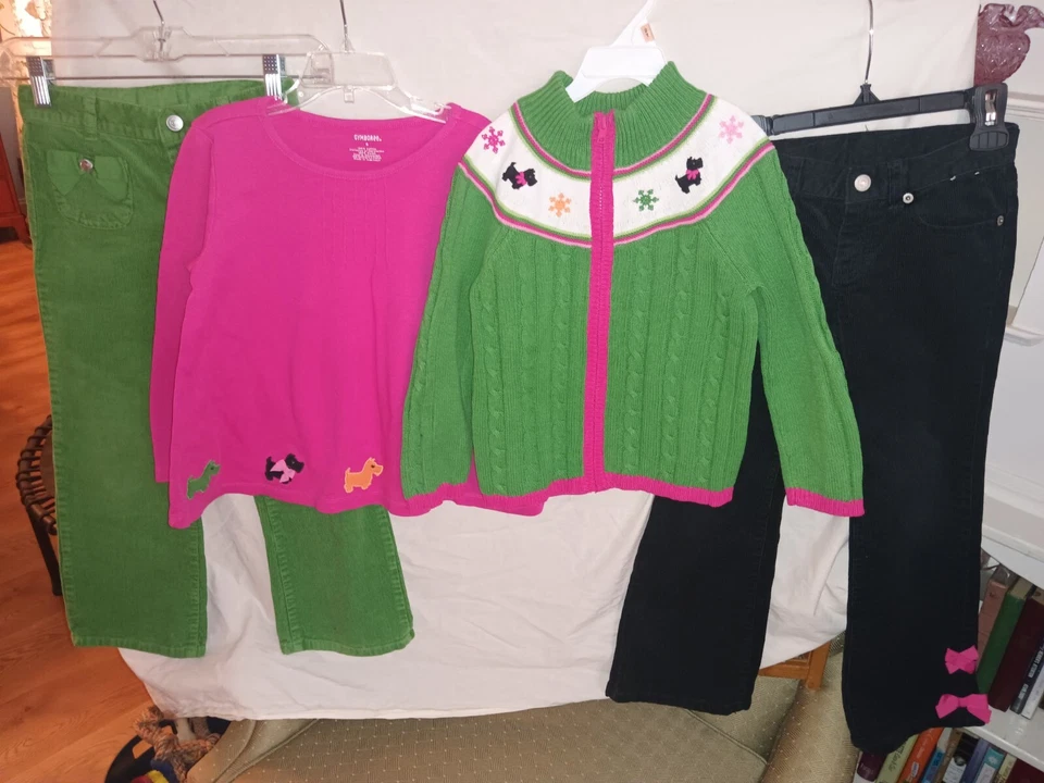Gymboree Girl - "Cheery All the Way" - Tamanho Lote 6 - Verde, rosa, preto - Imagem 1 de 4