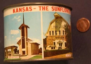 Kansas Sunflower State Souvenir Tin Cup Boot Hill Fort Laramie Abilene ----- - Picture 1 of 1
