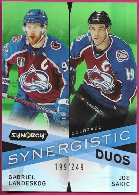 2022-23 UD Synergy GABRIEL LANDESKOG Duos JOE SAKIC Synergistic Green 199/249 - Image 1 of 2