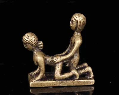 China Old Collection Bronze Male And Female Statue Decorated Tabletop • 12.14$