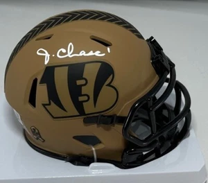 Bengals Receiver JA'MARR CHASE Signed Riddell SALUTE Speed Mini Helmet AUTO BAS - Picture 1 of 1