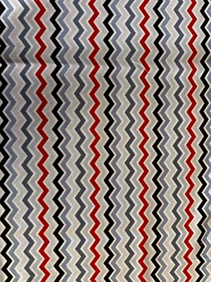 Blue Red White Zig Zag Fabric Beach Retreat Marcus OOP Rare 1 yd 12 Inches - Image 1 of 3