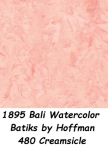 1895 Watercolor hand dye Batik Cotton Quilt Fabric Hoffman 1895-480 Creamsicle - Picture 1 of 12