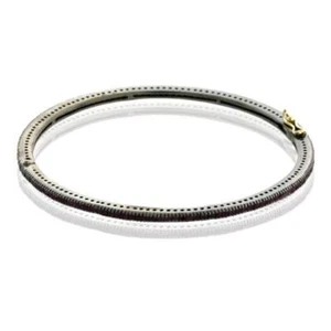 2.55ct Ruby Oxidized Sleek Bangle Bracelet 925 Sterling Silver - Picture 1 of 5
