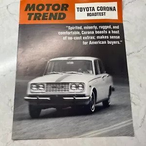 1966 Toyota Corona Motor Trend Road Test Automobile Dealer Sales Brochure - Picture 1 of 5