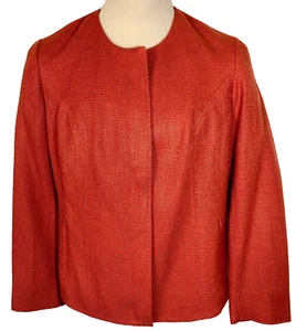 Coldwater Creek Jacket Blazer Orange Fully Lined Size 14 JB0597 - Picture 1 of 10