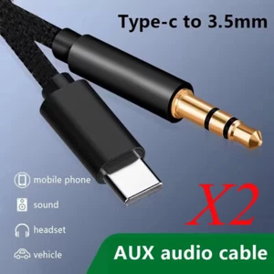 2X For Google Pixel 9 Pro XL 8 7 6a 5 Type-C to 3.5mm AUX Audio Car Adapter Cord - Picture 1 of 15