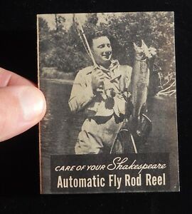 1950s? Fishing Care of Your Shakespeare Automatic Fly Rod Reel Kalamazoo MI