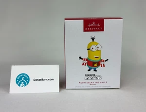 2024 Hallmark Keepsake Minions Kevin Decks the Halls Ornament With Sound - Picture 1 of 6