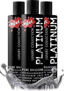 Wet Platinum Silicone Based Lube (3.0 fl oz 3-Pack), Personal Anal Lubricant - Picture 1 of 7