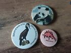3 x Vintage Tin Button Badges. The Natural History Museum .