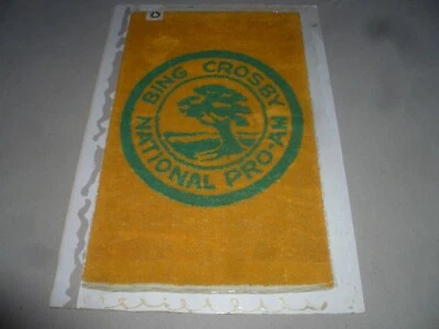 老式 BING CROSBY NATIONAL PRO-AM 高尔夫黄色绿色手巾 PGA 罕见 — 第 1/3 张图片