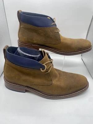 Botas de tornozelo masculinas Cole Haan Grand OS couro chukka 10M marrom - Imagem 1 de 4