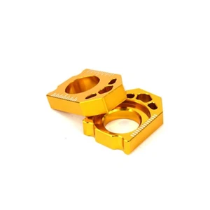 2pcs Axle blocks CNC Chain Adjuster Gold Good Aluminum For RMZ250 04-16 - Picture 1 of 6