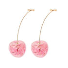 Fashin Resin Dried Flower Cherry Fruit Drop Earrings Women Gril Dangle Jewel-Wf