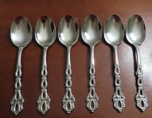 Oneida CHANDELIER Set of 6 Oval Soup Spoons Community Stainless Flatware  Lot H - Picture 1 of 5