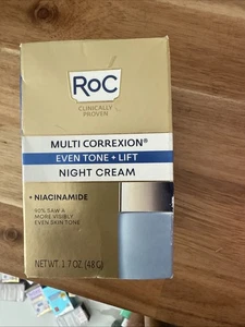RoC Multi Correxion Even Tone + Lift Night Cream Hydrates Skin 1.7 Oz 48 g NEW - Picture 1 of 4