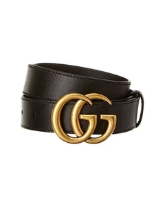 Cinturón de cuero Gucci entrelazado con hebilla en G para mujer - Imagen 1 de 3