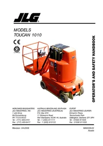 JLG TOUCAN 1010 Vertical Lift Maintenance Operation Operators Manual - Picture 1 of 10