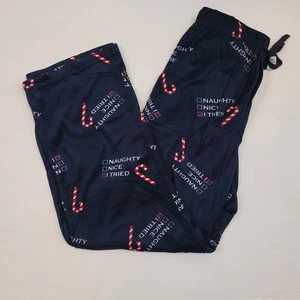Christmas Men's Lounge Sleep Pants "Naughty Nice Tried" Size Small Candy Canes - Picture 1 of 7