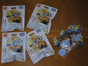 Lot of 4 MEGABLOKS Despicable Me Minion & Small Plastic Figurines Including Girl - Picture 1 of 4