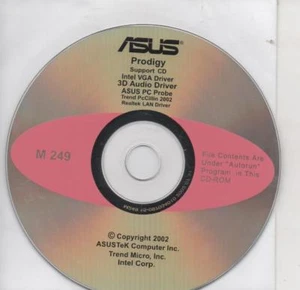 2002 ASUS PRODIGY M249 - CD ROM DRIVE INTEL VGA - PC PROBE - 3D AUDIO ONLY CD - Picture 1 of 1