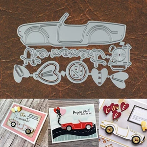 Classic Sports Car w Heart Balloons Cutting Dies – Love the Moment - Convertible - Picture 1 of 6