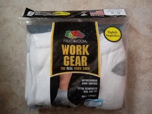 Fruit of the Loom Mens Work Gear Short Boot Crew Socks 6 Pair Size 12 - 16, USA - Picture 1 of 6